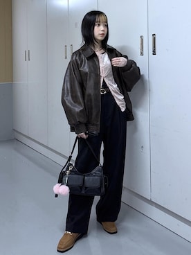 「アイテム（キーホルダー）」を使った、ayameさん（レディース・155cm）の秋コーディネート