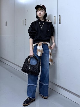 「Coca Cola（コカコーラ）のアイテム」を使った、ayameさん（レディース・155cm）の秋コーディネート