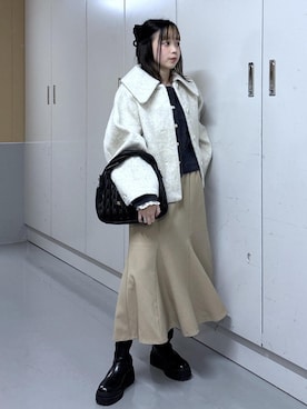 「アイテム（バレッタ/ヘアクリップ）」を使った、ayameさん（レディース・155cm・20代）の秋コーディネート