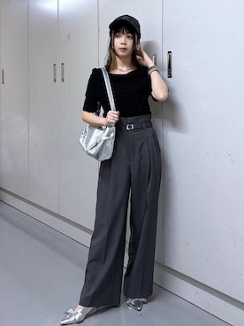 「初夏コーデ」｜「アイテム（キャップ、グレー系）」を使った、ayameさん（レディース・155cm）の夏コーディネート