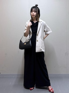「アイテム（バングル/リストバンド）」を使った、ayameさん（レディース・155cm・20代）の夏コーディネート