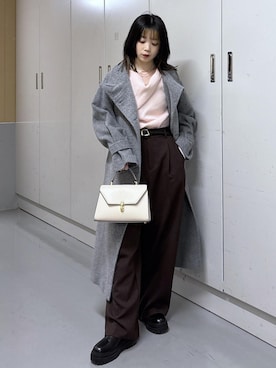 「VIS（ビス）のアイテム（パンツ）」を使った、ayameさん（レディース・155cm）の冬コーディネート