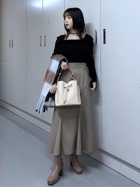 「VIS（ビス）のアイテム（トップス）」を使った、ayameさん（レディース・155cm）の冬コーディネート