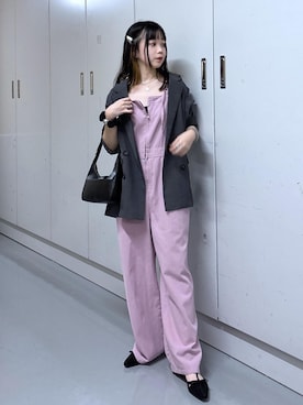 「アイテム（サロペット/オーバーオール）」を使った、ayameさん（レディース・155cm・20代）の夏コーディネート