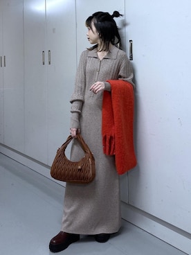 「VIS（ビス）のアイテム（アクセサリー）」を使った、ayameさん（レディース・155cm）の冬コーディネート