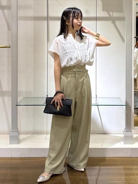 「アイテム（スラックス）」を使った、ayameさん（レディース・155cm）の夏コーディネート