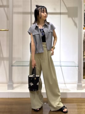 「アイテム（スラックス）」を使った、ayameさん（レディース・155cm・20代）の夏コーディネート