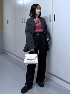 「アイテム（テーラードジャケット）」を使った、ayameさん（レディース・155cm・20代）の秋コーディネート