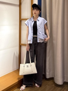 「VIS（ビス）のアイテム（パンツ）」を使った、ayameさん（レディース・155cm）の夏コーディネート