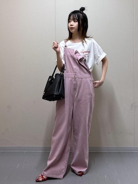「VIS（ビス）の【ご好評につき追加生産】【2WAY】ハートカットバッグ（ハンドバッグ）」を使った、ayameさん（レディース・155cm・20代）の夏コーディネート