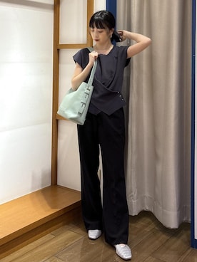 「VIS（ビス）のアイテム（パンツ）」を使った、ayameさん（レディース・155cm）の夏コーディネート
