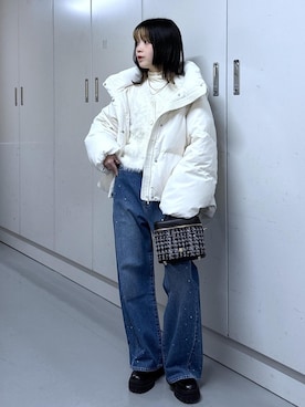 「アイテム（ダウンジャケット/コート）」を使った、ayameさん（レディース・155cm・20代）の冬コーディネート