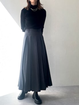 「アイテム（スカート）」を使った、スさん（レディース・175cm）の秋コーディネート