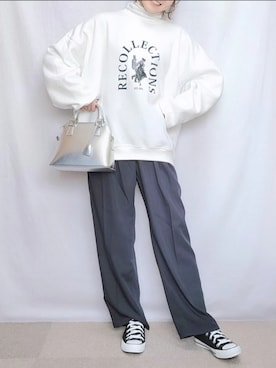 「Chillfar（チルファー）のアイテム（スウェット）」を使った、みつきさん（レディース・158cm）の冬コーディネート