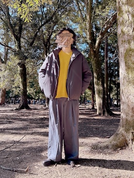 「CASPER JOHN」｜「アイテム（ダウンジャケット/コート）」を使った、NISSHYさん（メンズ・171cm）の秋コーディネート