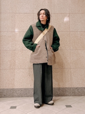 「CASPER JOHN（キャスパージョン）のアイテム（ブルゾン）」を使った、NISSHYさん（メンズ・171cm）の冬コーディネート