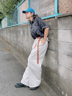 「CPCM（シーピーシーエム）のアイテム（帽子）」を使った、NISSHYさん（メンズ・171cm）の夏コーディネート