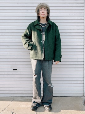 「CASPER JOHN（キャスパージョン）のアイテム（ブルゾン）」を使った、NISSHYさん（メンズ・171cm）の春コーディネート