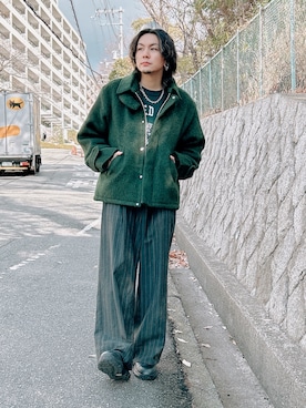 「CASPER JOHN（キャスパージョン）のアイテム（ブルゾン）」を使った、NISSHYさん（メンズ・171cm）の冬コーディネート