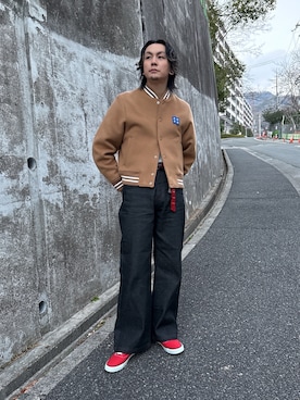 「スタジャン」｜NISSHYさん（メンズ・171cm）の冬コーディネート