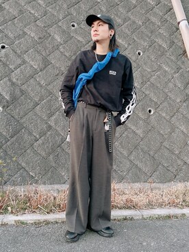 「SBG（エスビー）のSBG 金属アレルギー対応 メンズ ステンレスケーブルチェーンネックレス（ネックレス）」を使った、NISSHYさん（メンズ・171cm）の冬コーディネート