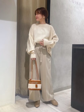 「CAPRICIEUX LE'MAGE（カプリシューレマージュ）のアイテム（イヤリング）」を使った、rea_lemageさん（レディース・156cm）の秋コーディネート
