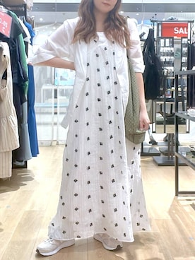 「LAKOLE（ラコレ）のアイテム（ワンピース）」を使った、ヨシピーさん（レディース・154cm）の夏コーディネート
