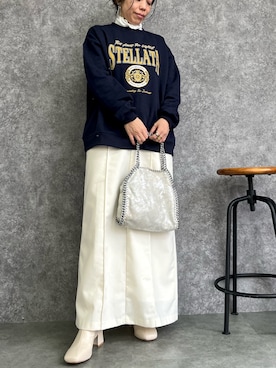 「CHIC STYLE」｜「アイテム（スウェット）」を使った、YOUさん（レディース・160cm）の冬コーディネート