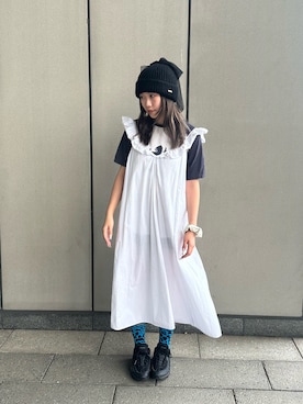 「アイテム（帽子）」を使った、mahhiiさん（レディース・162cm）の夏コーディネート