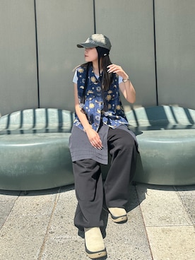 「アイテム（スリッポン）」を使った、mahhiiさん（骨格ストレート・レディース・162cm）の夏コーディネート