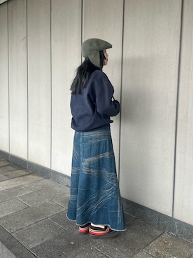 「アイテム（ハンチング/ベレー帽）」を使った、mahhiiさん（レディース・162cm）の秋コーディネート