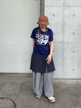 「アイテム（スリッポン）」を使った、mahhiiさん（レディース・162cm）の夏コーディネート