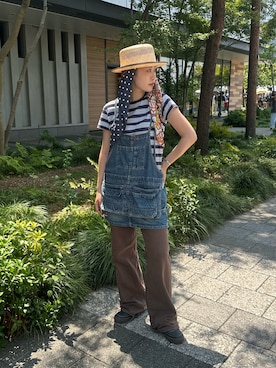 「アイテム（チノパンツ）」を使った、mahhiiさん（レディース・162cm）の夏コーディネート