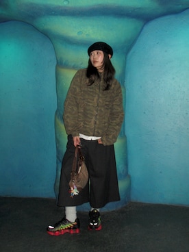 「アイテム（ハンチング/ベレー帽）」を使った、mahhiiさん（レディース・162cm）の冬コーディネート