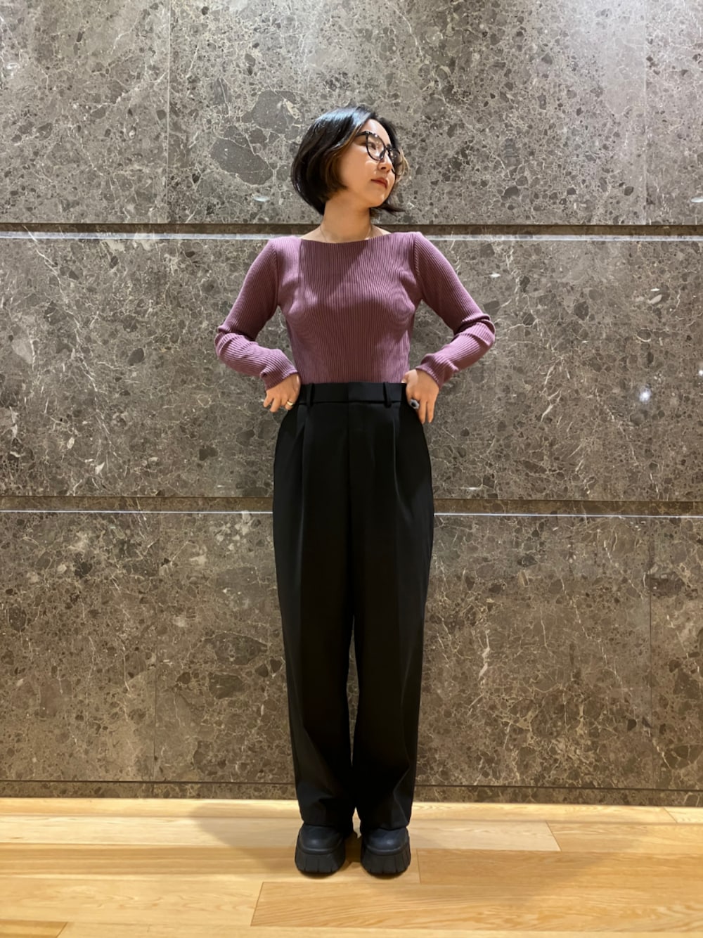 OUR WACOAL（アワワコール）の「カップ付きバックオープンリブT