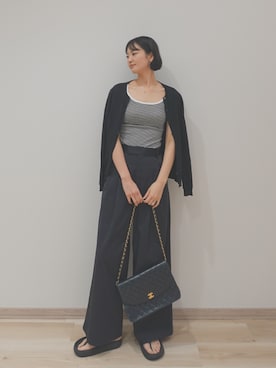 「OUR WACOAL（アワワコール）のカップ付きキャミソール（Camisole、ホワイト系）」を使った、OURWACOALさん（レディース）の夏コーディネート