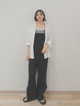 「OUR WACOAL（アワワコール）のカップ付きキャミソール（Camisole、ホワイト系）」を使った、OURWACOALさん（レディース）の夏コーディネート