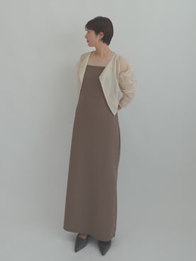 「OUR WACOAL（アワワコール）のカップ付きキャミワンピース　ノンワイヤー（One piece dress、ブラウン系）」を使った、OURWACOALさん（レディース）の夏コーディネート