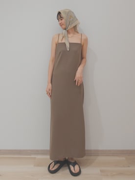 「OUR WACOAL（アワワコール）のカップ付きキャミワンピース　ノンワイヤー（One piece dress、ブラウン系）」を使った、OURWACOALさん（レディース）の夏コーディネート
