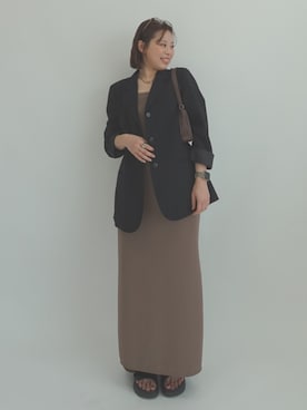 「OUR WACOAL（アワワコール）のカップ付きキャミワンピース　ノンワイヤー（One piece dress、ベージュ系）」を使った、OURWACOALさん（レディース）の夏コーディネート