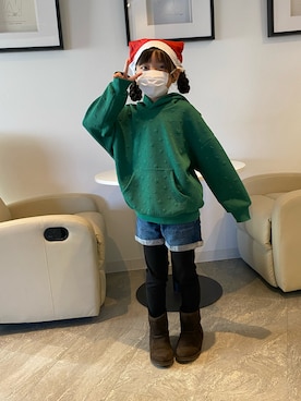 「アイテム（ブーツ、ブラウン系）」を使った、鈴たんさん（キッズ・110cm）の冬コーディネート