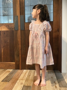 「アイテム（ワンピース）」を使った、鈴たんさん（キッズ・110cm）の夏コーディネート