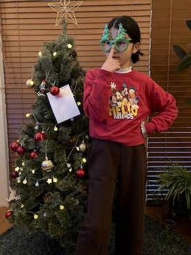 「アイテム（スウェットパンツ）」を使った、湖の都の晴れる道さん（レディース・125cm）の冬コーディネート