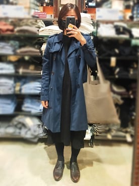 「GAP（ギャップ）のアイテム（トレンチコート）」を使った、リンさん（レディース・160cm）の秋コーディネート
