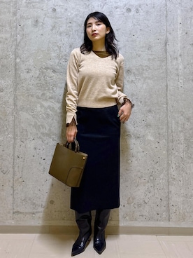 「ブルべ夏」｜SAORIさん（レディース・164cm）の秋コーディネート