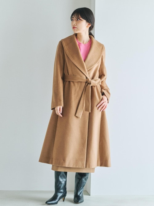 【20AW】ROPE プレミアムカシミヤショールカラーコート プレミアムカシミヤ ショールカラーコート【25AW】（ステン