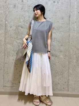 「ナチュラル」｜「アイテム（財布/小物）」を使った、SAORIさん（レディース・164cm）の夏コーディネート