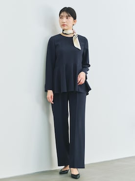 「アイテム（バンダナ/スカーフ）」を使った、SAORIさん（レディース・164cm）の秋コーディネート