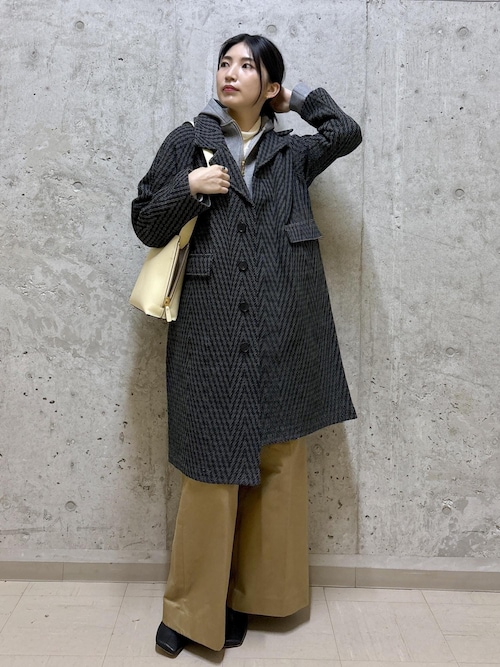 セール】【COOHEM】HERRINGBONE TWEED COAT(コーヘン/ヘリンボーン