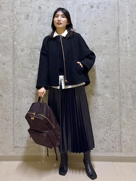 「ROPE'（ロペ）のアイテム（スカート）」を使った、SAORIさん（レディース・164cm）の秋コーディネート